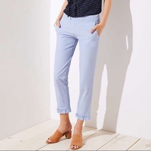 LOFT slim ruffle pants